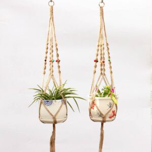 Horticulture green planter twine hanging net planter hanging basket mesh pocket Hanging hanging basket woven fine twine