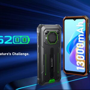 Blackview BV6200 Mobile 13000mAh Big Battery Rugged Phone Waterproof Android 13 6.56 inch Rugged Dual SIM 4G smart phone