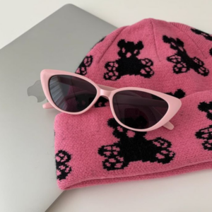 Niche high-level sense of retro hundred with cat-eye models Barbie style pink sunglasses sunscreen show face small frame sunglasses