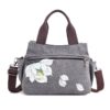 Canvas Tote Handbags Chinese Style Front Pockets Shoulder Crossbody Bags