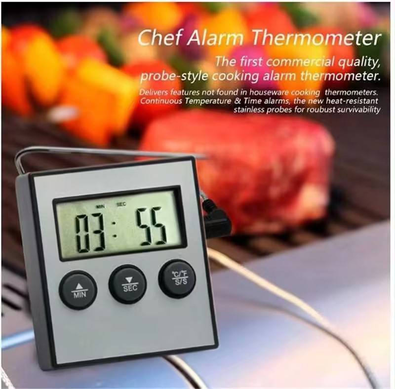 Digital oven thermometer kitchen food cooking meat grill probe thermometer with timer buffalo milk temperature cooking tool