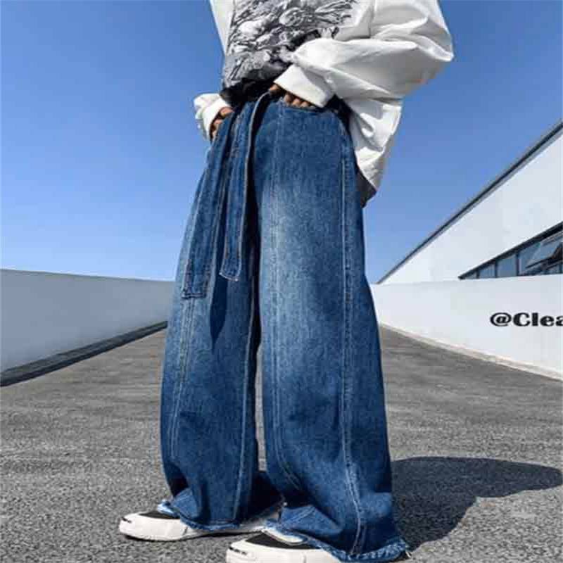 Men's Washed Burr Lace Up Boyfriend Jeans