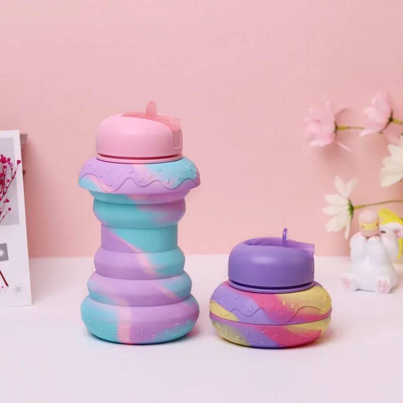 Donut Collapsible Kids Water Bottles