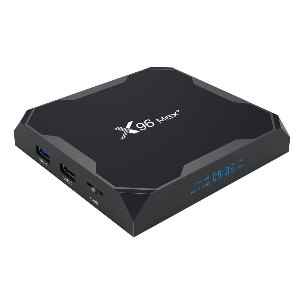 X96 MAX Plus 4GB/64GB Amlogic S905x3 Android 9.0 8K Video Decode TV Box 2.4G+5.8G WiFi Bluetooth 1000Mbps LAN USB3.0 Youtube Netflix Google Play - Bla