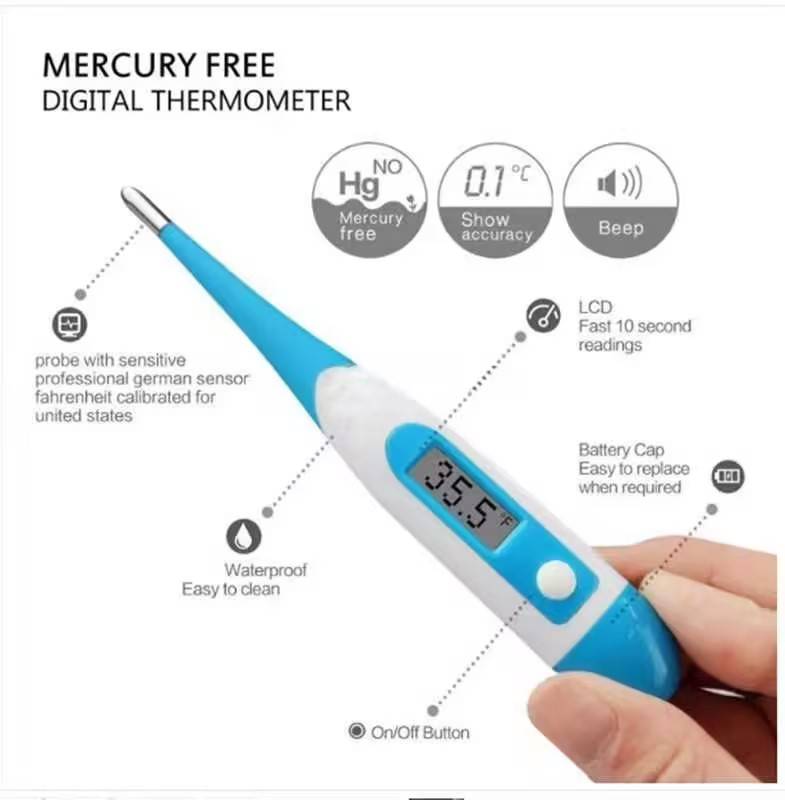 2 pieces for sale LCD electronic digital baby thermometer waterproof soft head medical home temperature