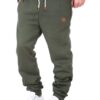 Men’s Casual Cotton Blend Joggers Black Army Green