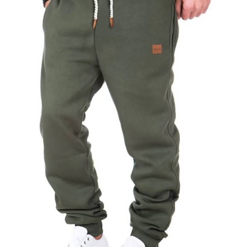 Men's Casual Cotton Blend Joggers Black Army Green