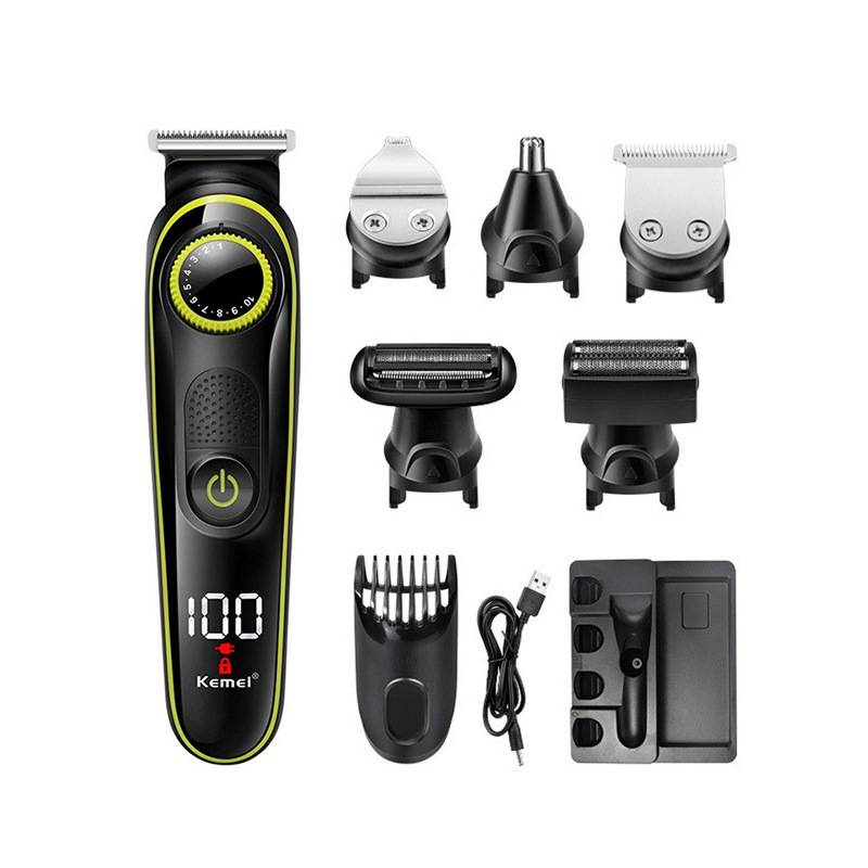Shaving nose hair trimming shaving all-in-one electric clipper LCD liquid crystal digital display USB hair clipper