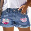 CUT-OUT DENIM SHORTS