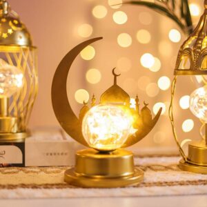 LED Moon Star Castle Palaces Iron Modeling Lamp Festival Desktop Decoration Battery Decorative Lamp.