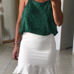 GMD women’s clothing sequin deep V Front and back casual top wear sexy hot girl