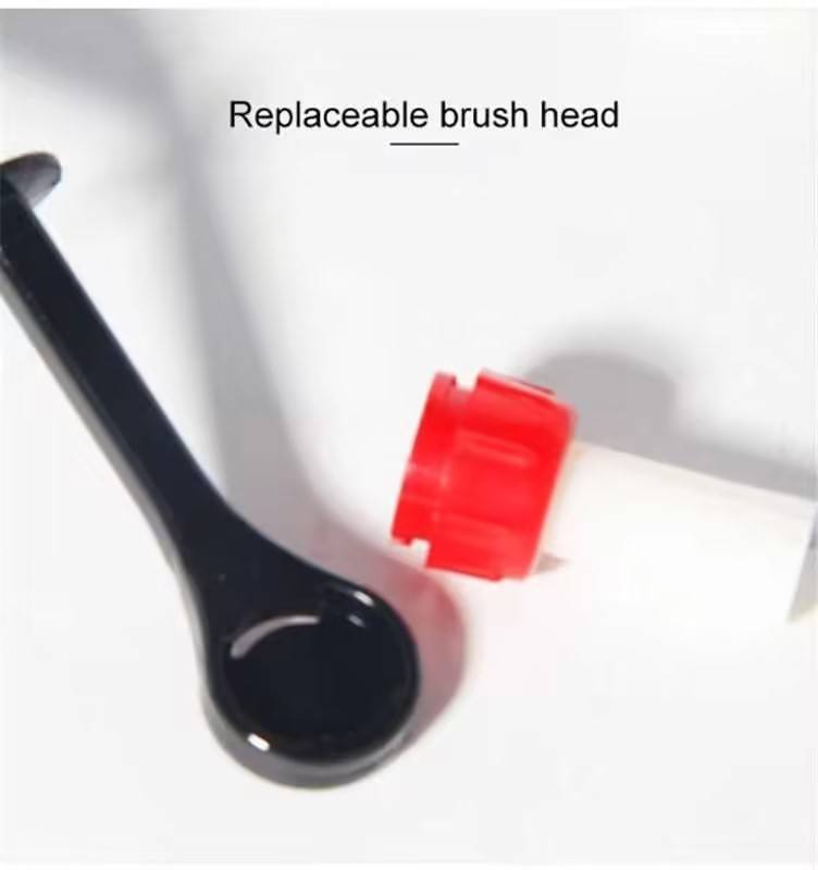 Semi-automatic coffee machine cleaning removable hard-bristle anti-scald nylon brush (black)