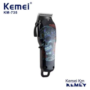 KM-735 skull graffiti water transfer body USB LCD display oil head hair clipper