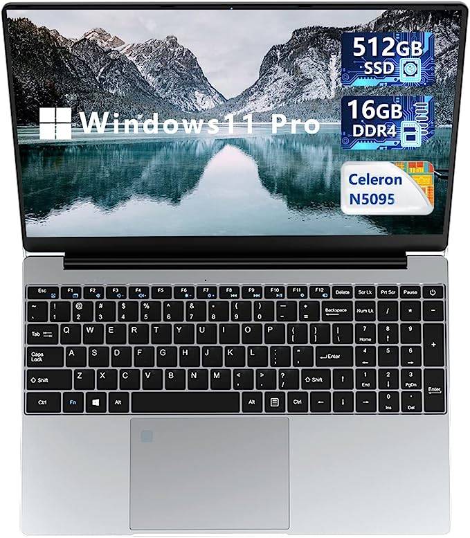 KUU YEPBOOK 15.6 inch Notebook, 16GB LPDDR4 512GB SSD ROM Window 11 Pro Laptop PC, Intel Celeron Processor Mini-HDMI, USB 3.0 WiFi Bluetooth Laptop