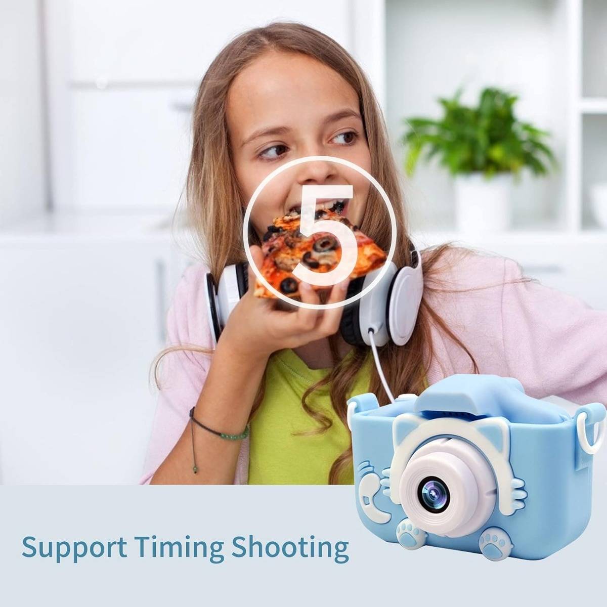 Moniss Câmera digital infantil 20MP 1080P HD câmera de vídeo filmadora Câmera recarregável fofa com tela de 1,9 polegadas e cartão de memória de 32GB