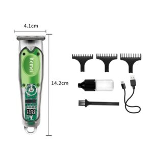 KM-322 Transparent Body Hair Clipper LED LCD Digital Display USB Hair Clipper