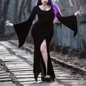 Women’s Halloween Dark High Slit Sexy Dress