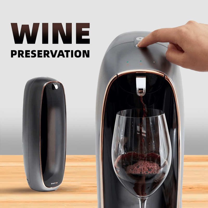 10-word title: SANTUS Lite: Black Tech Wine Preservation for Red & White