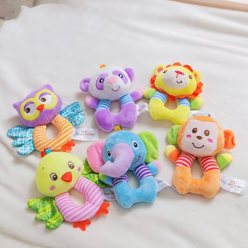 6 months baby toys Hand grasp rattle bells to train your baby's gripping ability