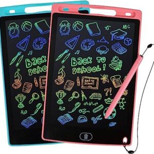 LCD Writing Tablet, 2 Packs Drawing Pads for Kids 3 4 5 6 Years Old 8.5 Inch Colorful Lines Doodle Scribble Boards Educational Toys for Boys Girls Roa