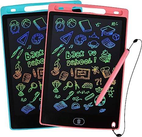 LCD Writing Tablet, 2 Packs Drawing Pads for Kids 3 4 5 6 Years Old 8.5 Inch Colorful Lines Doodle Scribble Boards Educational Toys for Boys Girls Roa
