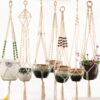 Flower pot netting gardening greenery creative models of cotton rope flower pot hanging basket hand-woven cotton rope hanging flower pot netting