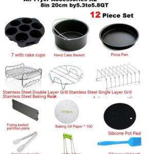 Air fryer accessory 8in12 piece set cake basket is suitable for 3.5-5.8qt cross-border wish AliExpress etc