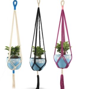 Colourful Cotton Rope Netting Gardening Green Flower Pot Hemp Rope Hanging Netting Flower Pot Hanging Basket Netting