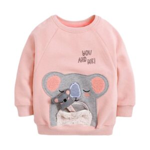 Children’s sweatshirt autumn and winter new knitted embroidered long sleeve girls’ sweatshirt