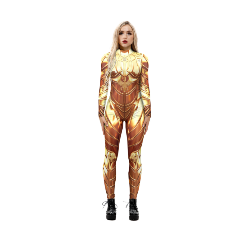 Hot Halloween onesie Sexy 3D printed cos clothing long-sleeved tight-fitting onesie