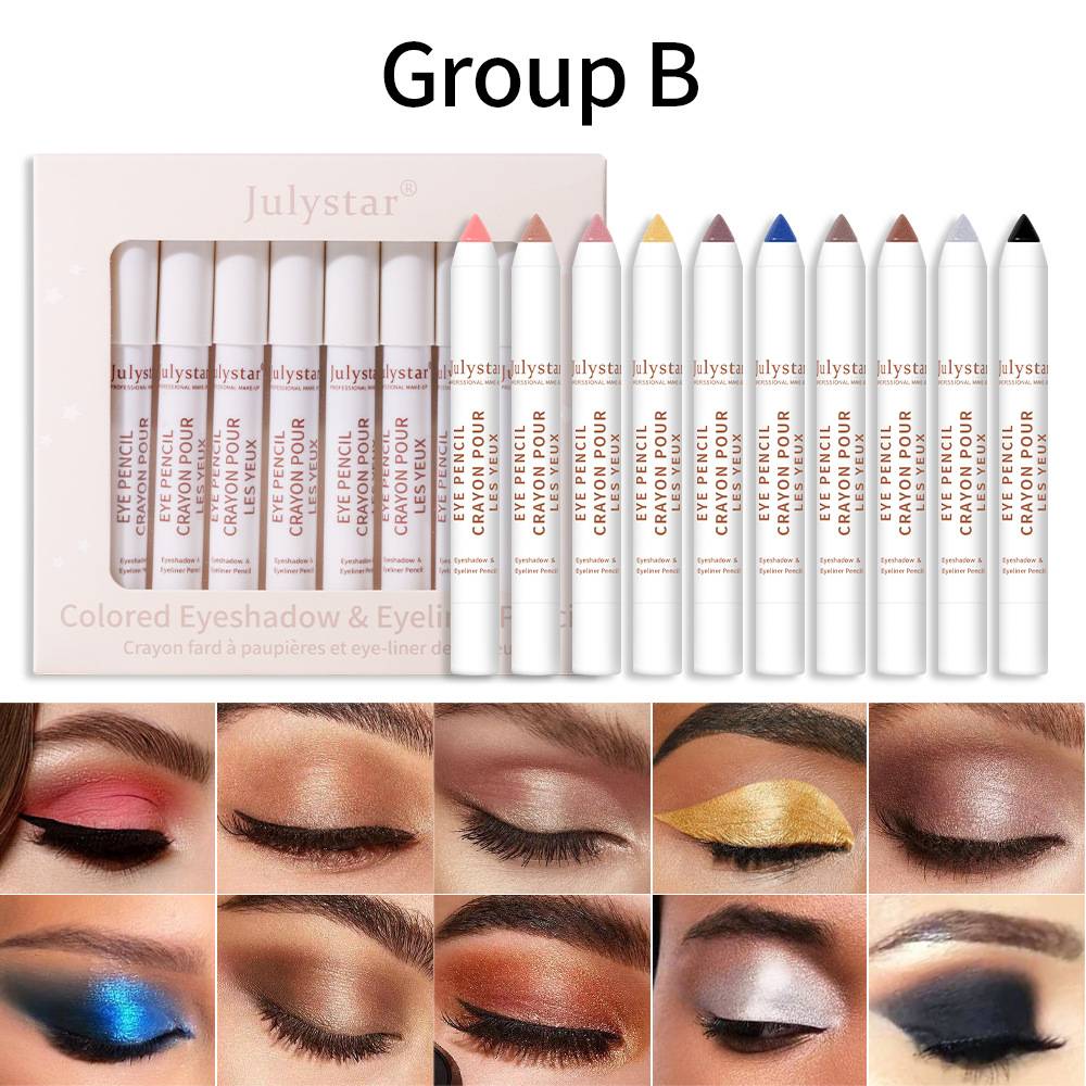 Cross-border new European and American makeup pink eye shadow stick set box hot style beauty matte eye shadow gel pen foreign trade wholesale