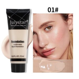 Cross-border beauty facial moisturizing matte liquid foundation, oil-controlling, waterproof, sweat-proof, non-removing makeup concealer liquid founda