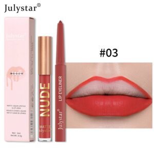 European and American cross-border matte lipstick lip liner Christmas makeup non-fading non-stick cup matte lip gloss lip glaze set wholesale