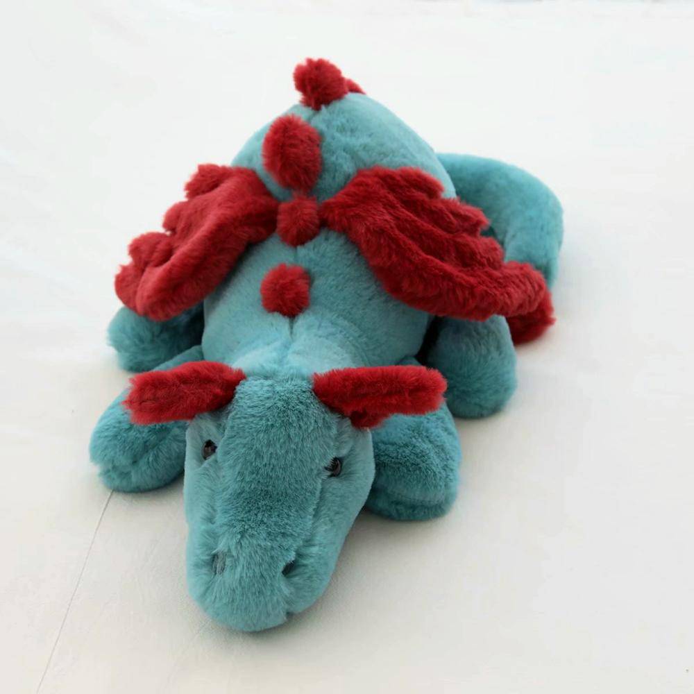 Kawaii Cute Big Fluffy Lying Winged Dragon Animal Plush Stuffed Toy