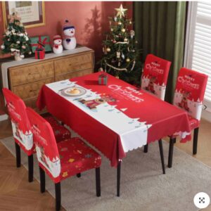 2022 New Christmas Tablecloth Chair Cover Set Christmas Decorations