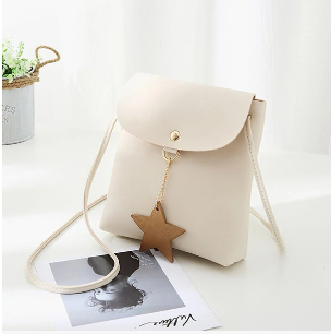 Star Decorational Flap Faux Leather Shoulder Bags Crossbody Bag Phone Bag For Women