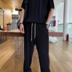 2023 New Ice Silk Mens Casual Set, Sweatpants Set Running Stretch Sportswear