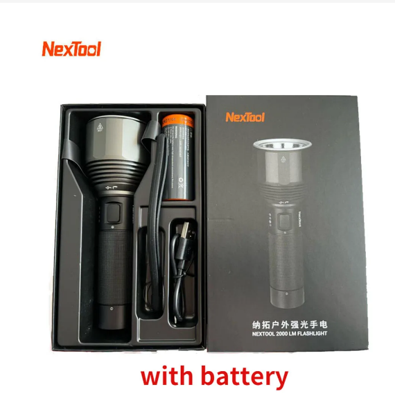 Nextool Rechargeable Flashlight 5000mAh 2000lm 380M 5 Modes IPX7 Waterproof LED Light Type-C Searching Torch for Camping Outdoor