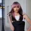 Cosplay Punk gradient Straight wig with bangs