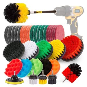 37 piece set of floor, wall, window glass cleaning and descaling electric drill brush head set