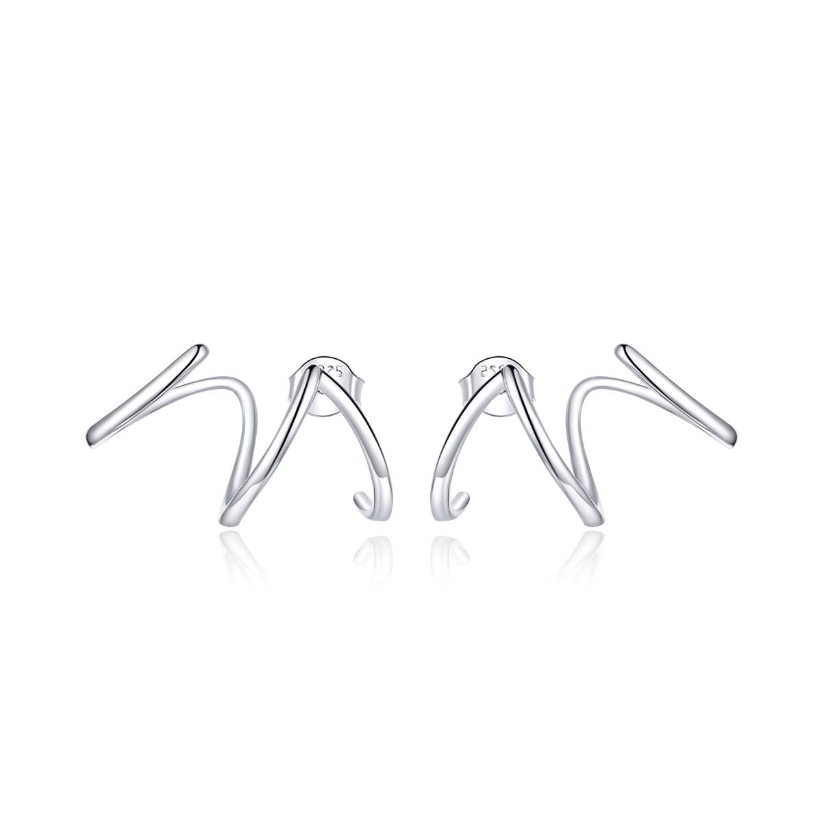 S925 sterling silver minimalist line women's earrings