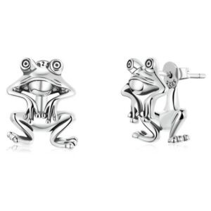 S925 sterling silver fun frog earrings for women’s earrings