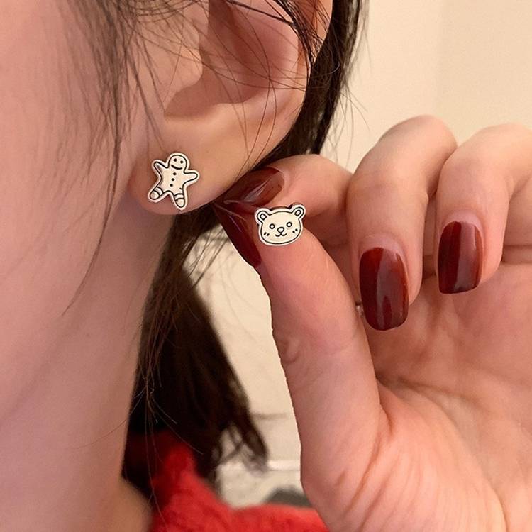 Elegant Women's Light Luxury Pearl Double Layer Earrings with Diamond Earrings, Specification: EH1595 One Pair