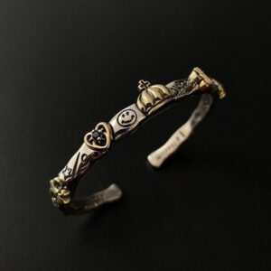 925 Sterling Silver Retro Open Bracelet Handpiece4