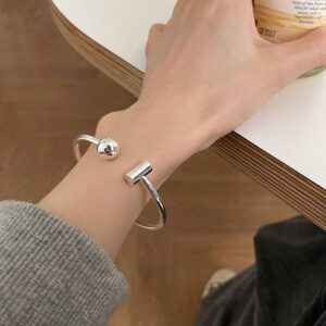 925 Sterling Silver Retro Open Bracelet Handpiece5