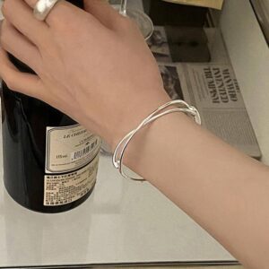 925 Sterling Silver Retro Open Bracelet Handpiece7