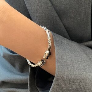 925 Sterling Silver Retro Open Bracelet Handpiece15