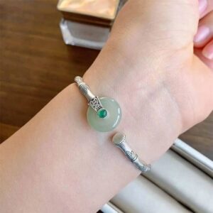 925 Sterling Silver Retro Open Bracelet Handpiece20