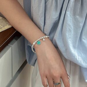925 Sterling Silver Retro Open Bracelet Handpiece23