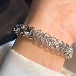 925 Sterling Silver Retro Open Bracelet Handpiece29